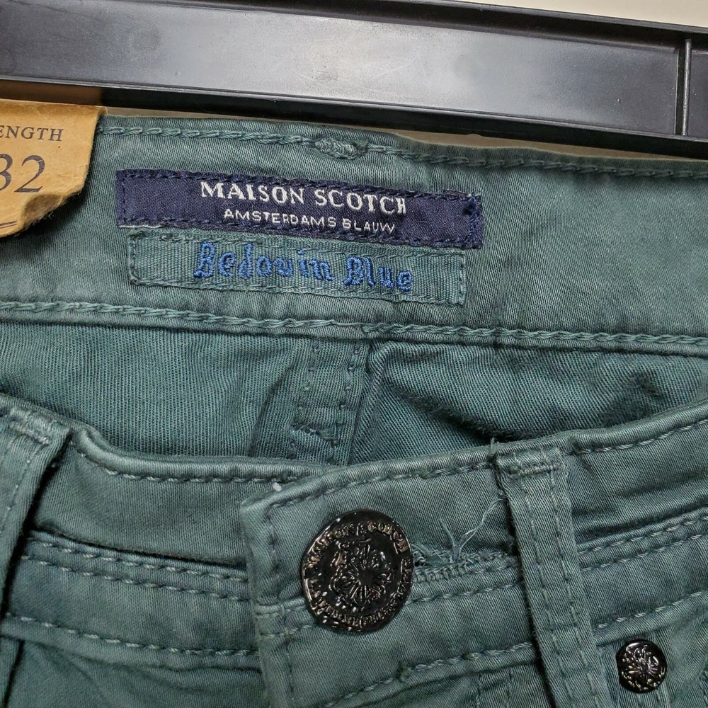 Maison Scotch La Parisienne Skinny Green Jeans 25 zip fly 5 pockets inseam 32" - Picture 3 of 10